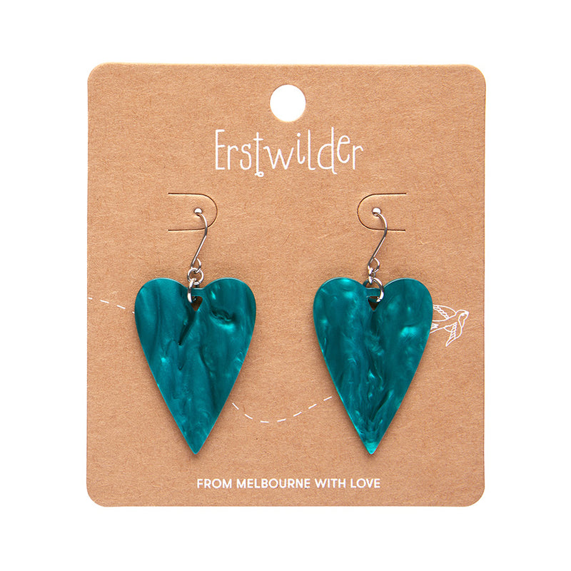 From the Heart Essential Drop Earrings - Green by Erstwilder