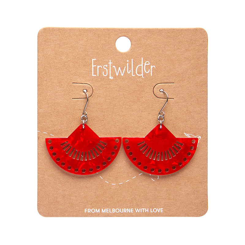 Boho Fan Essential Drop Earrings - Red by Erstwilder