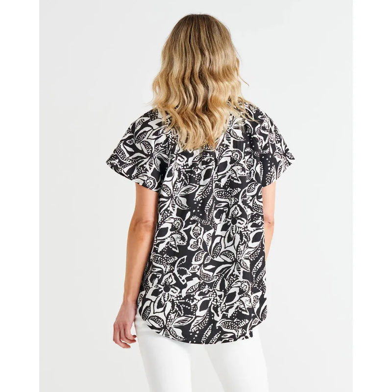 Floral Mono Victoria Blouse by Betty Basics