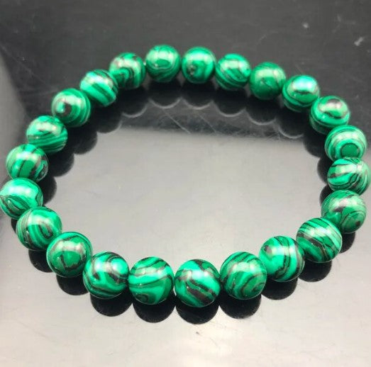 Green Malachite Stone Beaded Bracelet
