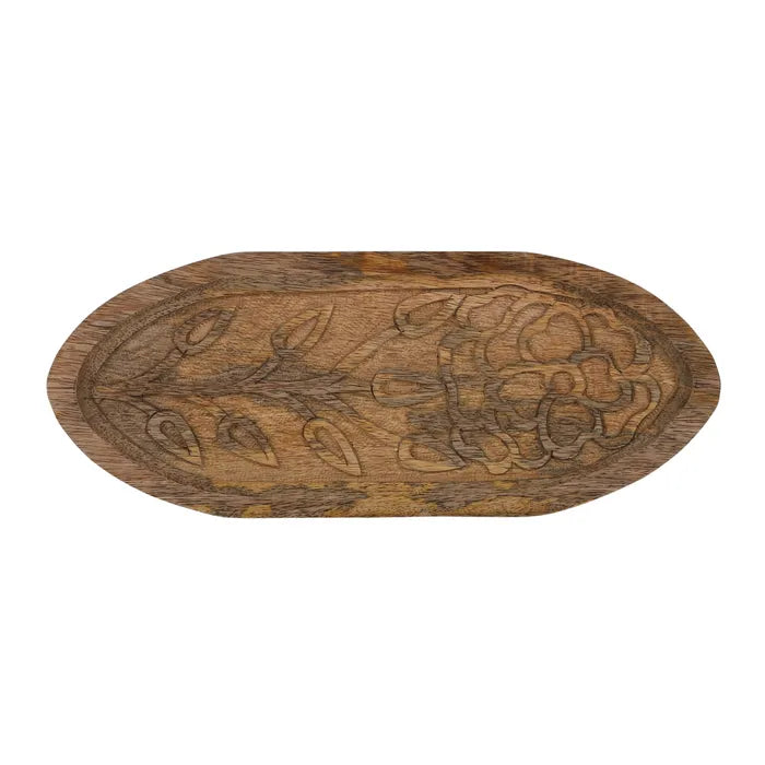 Floreale Carved Wood Tray