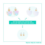 Fairy Floss Gingham Organic Bell Circles Earrings