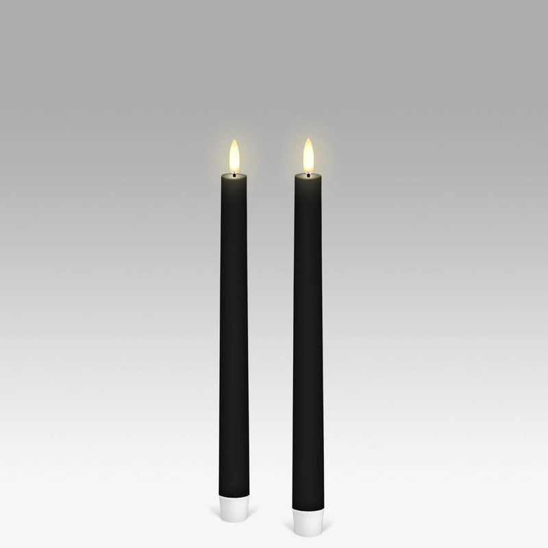 Black Flameless Tapered Candle Pair